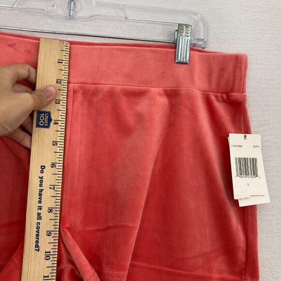 New Juicy Couture Coral Velvet Velour Stretch Pull-on Beaded Shorts Large - Picture 7 of 11